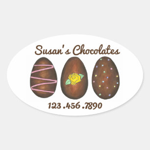 Easter Candy Personalized Chocolate Eggs Sticker