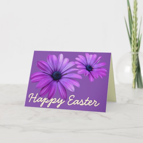 Easter Card Blue Flowers Custom Daisy Cards