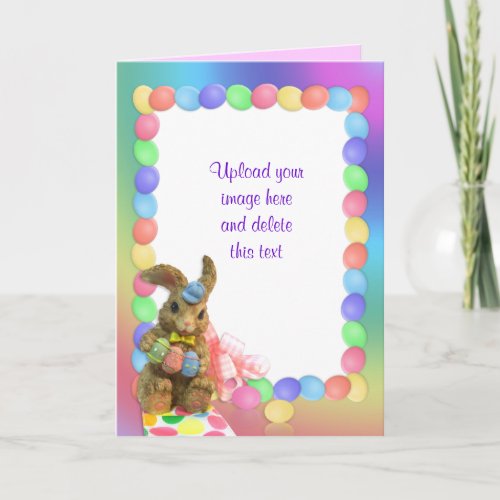 Easter Card bunny rainbow Photo  frame