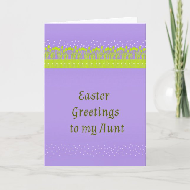 Easter Card for Aunt Purple with Tulips (Front)