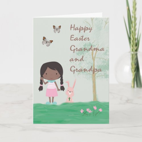 Easter Card for Grandma  Grandpa from Black Girl