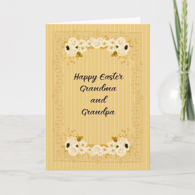 Easter Card for Grandma & Grandpa Gold Colored (Front)