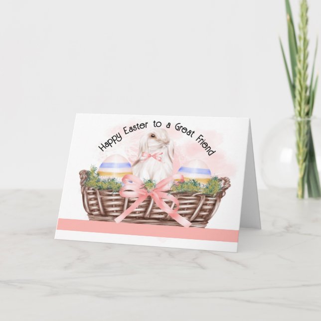 Easter Card for Great Friend with Bunny (Front)