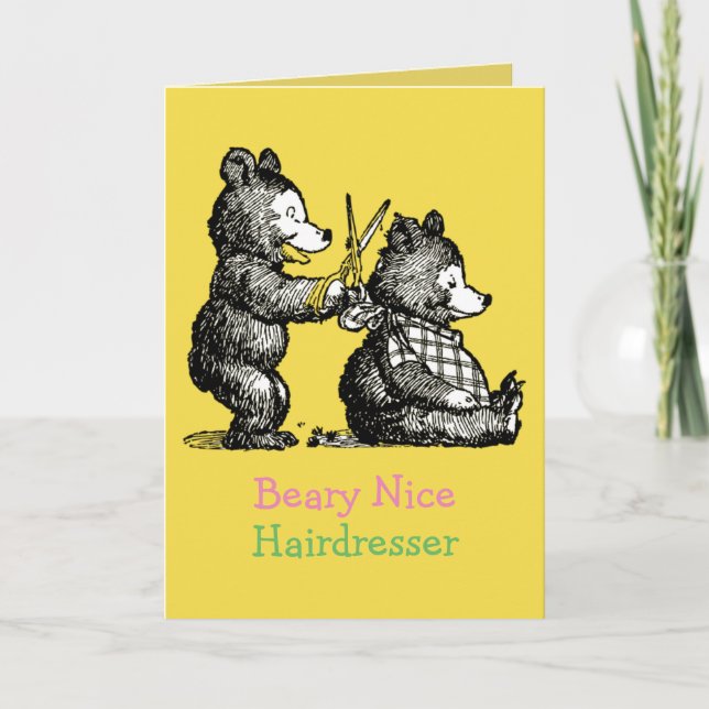 Easter Card for Hairdresser - Beary Nice (Front)
