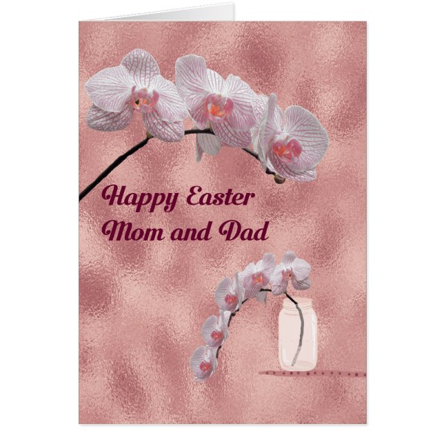 Easter Card for Mom & Dad Orchid Design (Front)