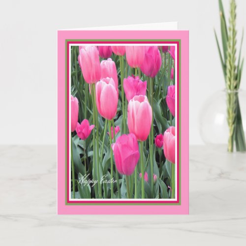Easter Card for Sister Hot Pink Tulips