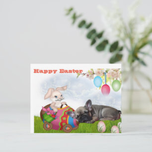 Easter card French Bulldog postcard