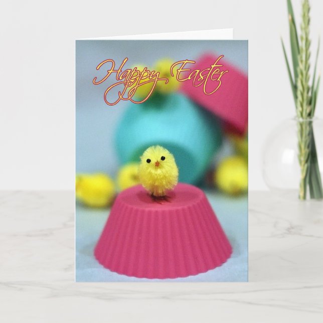 Easter Card Fuzzy Chick (Front)