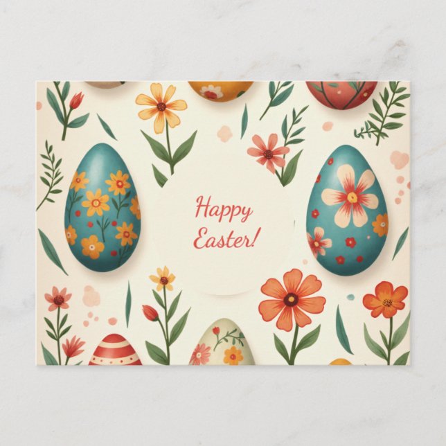 Easter card in soft pastel colors (Front)