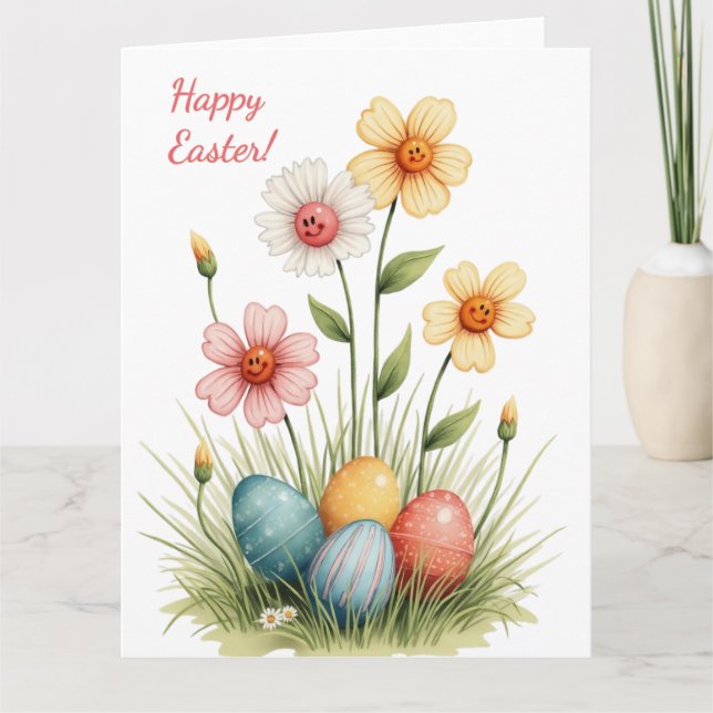 Easter card in soft pastel colors (Front)