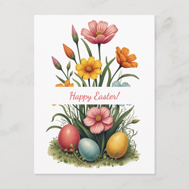Easter card in soft pastel colors (Front)