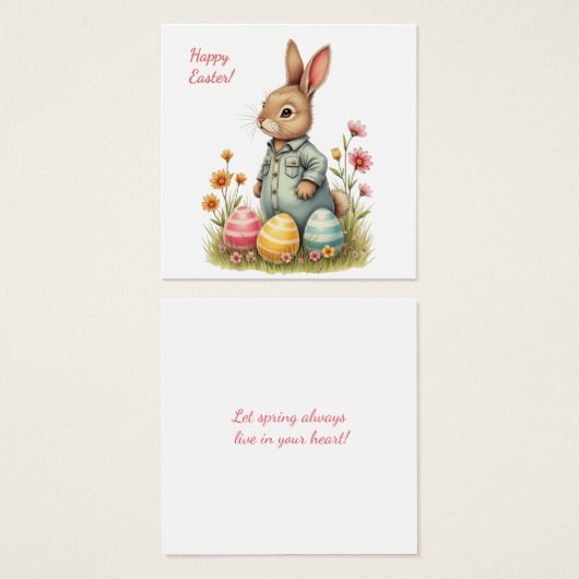 Easter card in soft pastel colors (Front & Back)