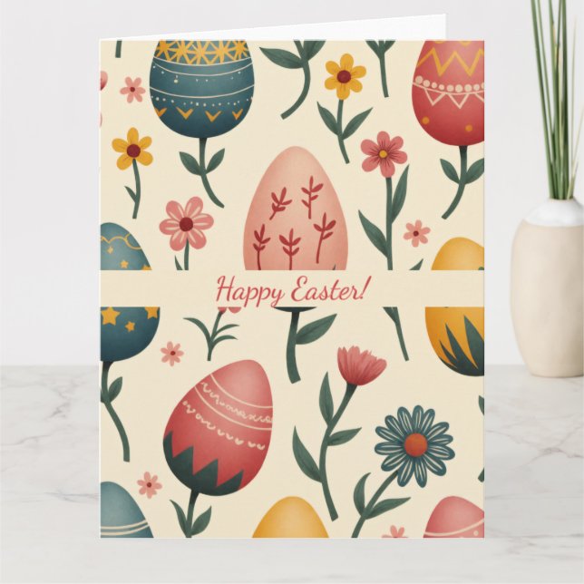 Easter card in soft pastel colors (Front)