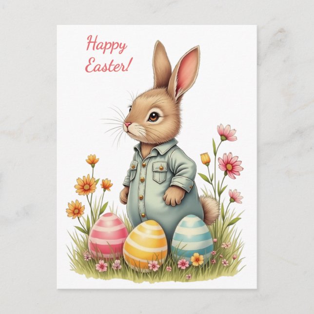 Easter card in soft pastel colors (Front)
