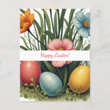 Easter card in soft pastel colors
