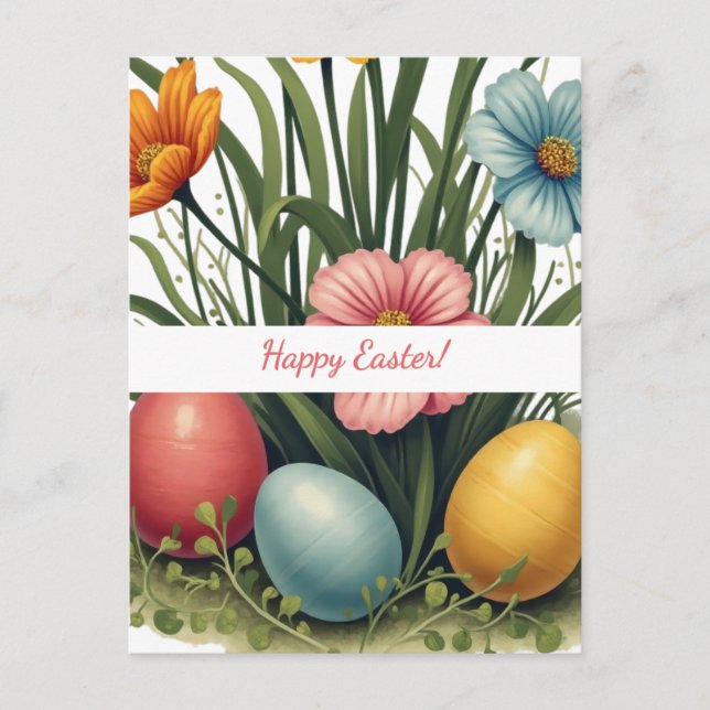 Easter card in soft pastel colors (Front)