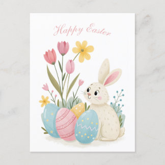 Easter card Rabbit and egg Illustration
