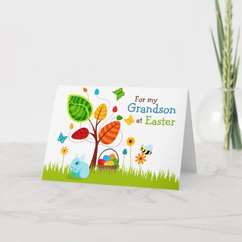Easter Card Tree Eggs for Grandson