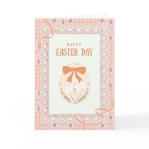 Easter Card with a lace and patterned fabric 