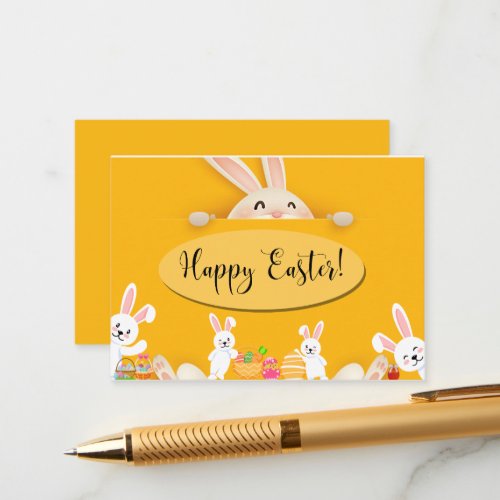 Easter card with cute bunny backgrouEnclosure Card