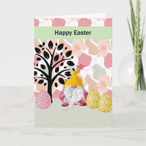 Easter Card with Cute Gnome