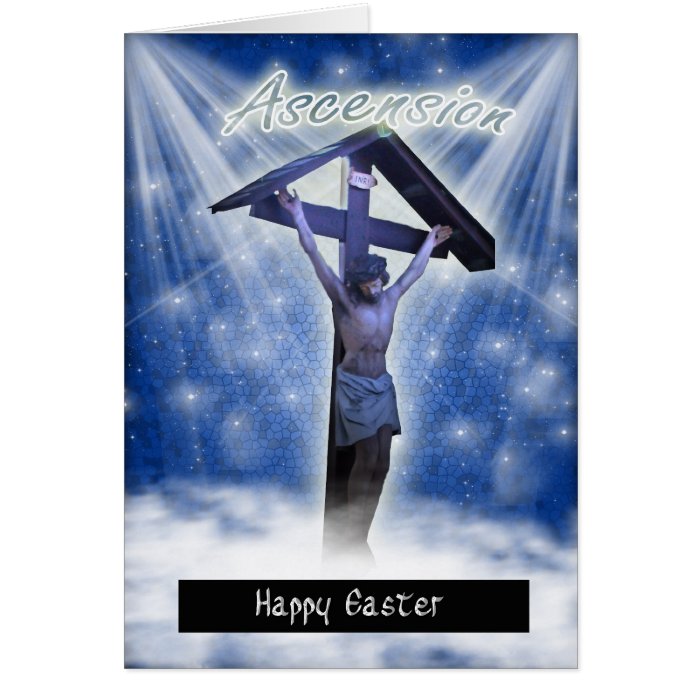 Easter card with Jesus Religious Ascension into he