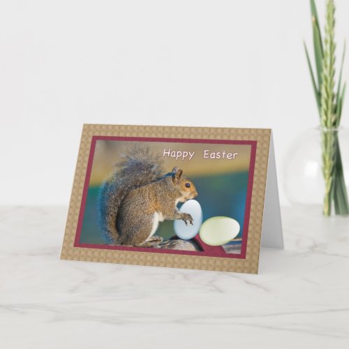 Easter Card with Squirrel and Eggs
