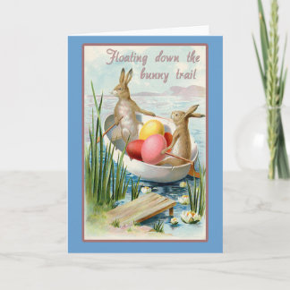 Easter Card with Vintage Illustration