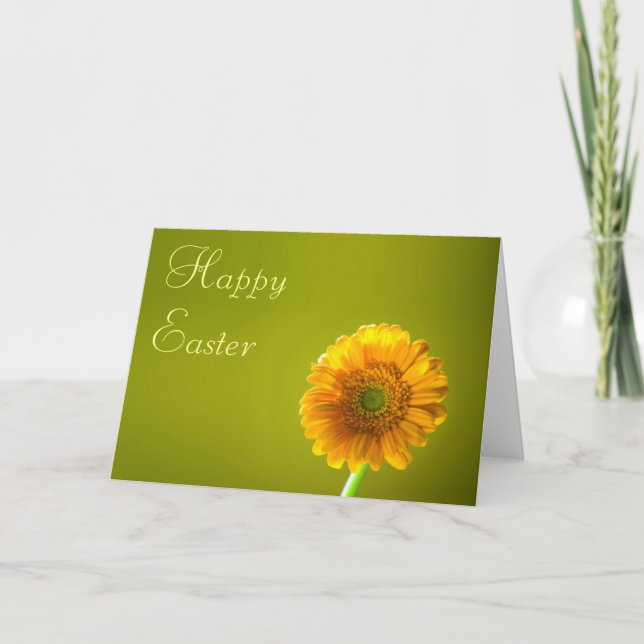 Easter Card - Yellow Daisy Gerbera Flower (Front)