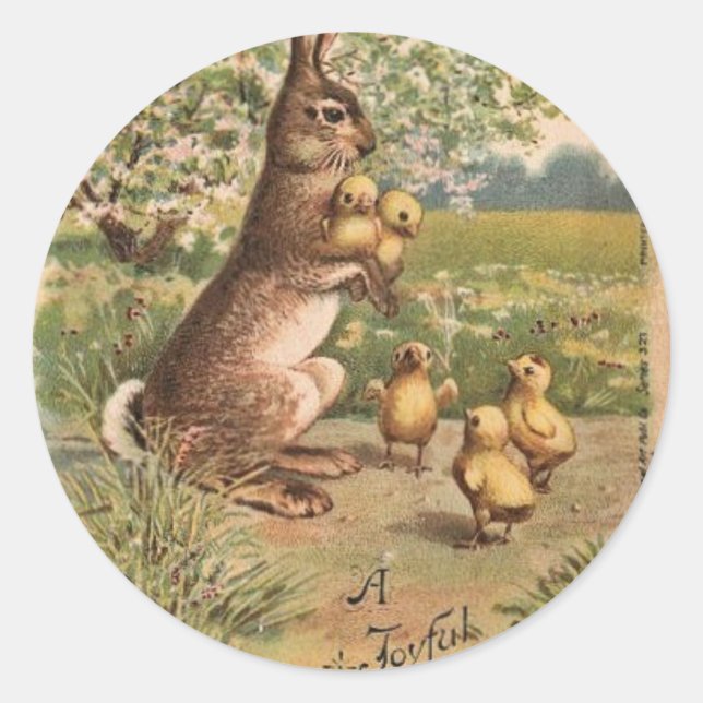 EASTER CARDS CLASSIC ROUND STICKER (Front)