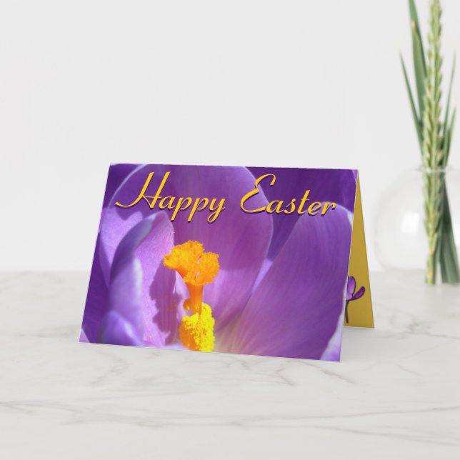 Easter Cards Crocus Flowers Custom Greeting Card (Front)