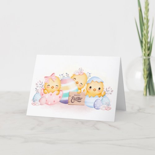 Easter Cards Cute Chicks Eggs Funny Greeting Card