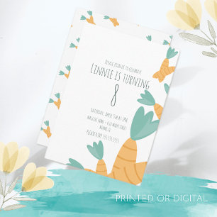 Easter Carrot Bunch Birthday Invitation