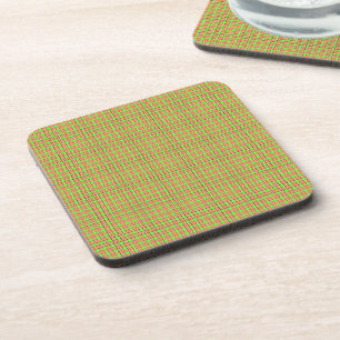 Easter Carrot Colors Plaid Pattern Beverage Coaster