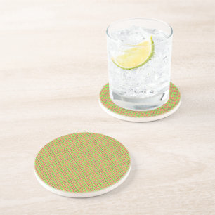 Easter Carrot Colors Plaid Pattern Coaster