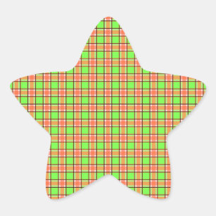 Easter Carrot Colors Plaid Pattern Star Sticker