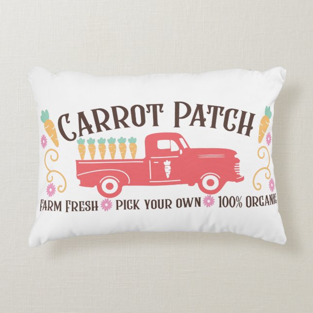 Easter Carrot Patch Home Decor  Accent Pillow (Front)