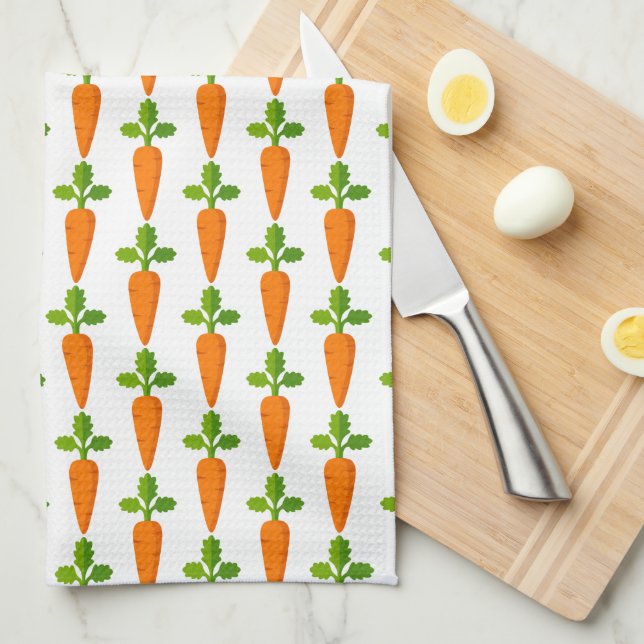  Easter Carrot Pattern Seasonal Decor   Kitchen Towel (Quarter Fold)