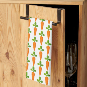 Easter Carrot Pattern Seasonal Decor Kitchen Towel