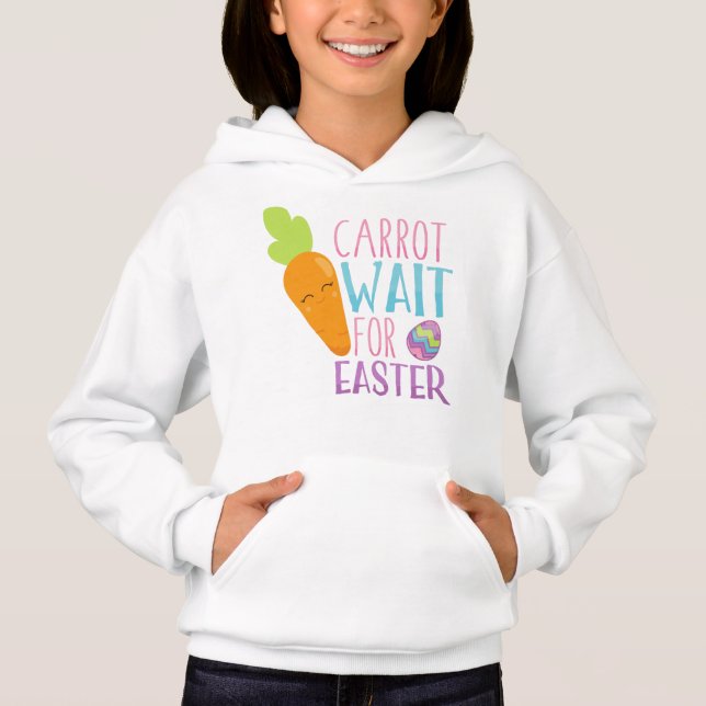 Easter, Carrot Wait For Easter, Easter Eggs Hoodie (Front)