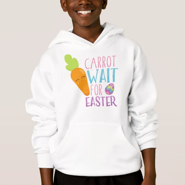 Easter, Carrot Wait For Easter, Easter Eggs Hoodie (Front)