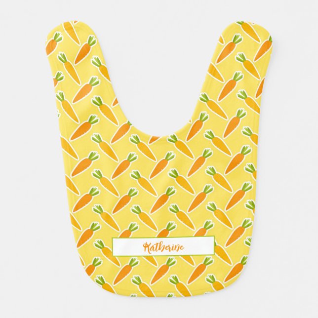 Easter Carrots Name Egg Hunt Spring Cute Baby Baby Bib (Front)
