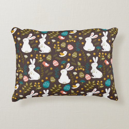 Easter Cartoon Style Seamless Drawing Accent Pillow