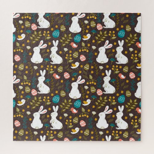 Easter Cartoon Style Seamless Drawing Jigsaw Puzzle