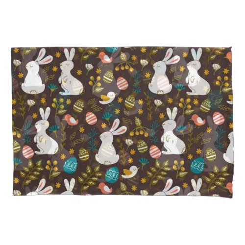 Easter Cartoon Style Seamless Drawing Pillow Case