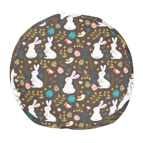 Easter Cartoon Style Seamless Drawing Pouf