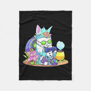 Easter Cat Bunny Funny Gamer Video Game Boys Girls Fleece Blanket