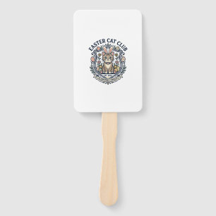 Easter Cat Cat Graphic Tee Art - Easter Cat Club_1 Hand Fan