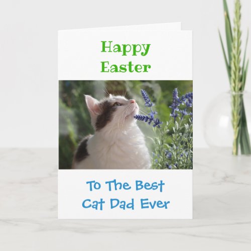 Easter Cat Dad Worlds Best Ever Pet Photo Card