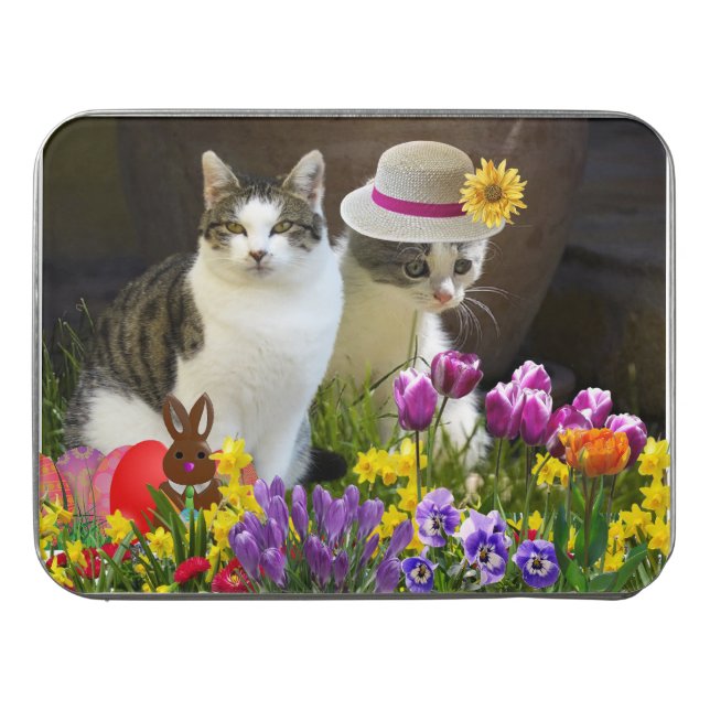 Easter  Cat in a Hat / Cute Holiday Jigsaw Puzzle (Case Horizontal)